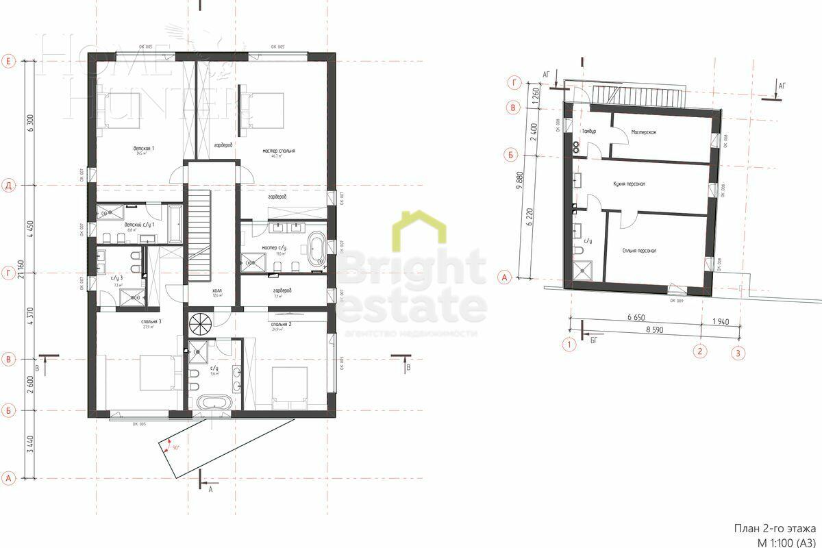 2-этажный коттедж 750 м² с отделкой