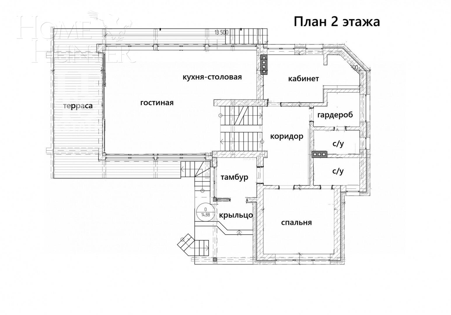 3-этажный коттедж 287.8 м² с отделкой
