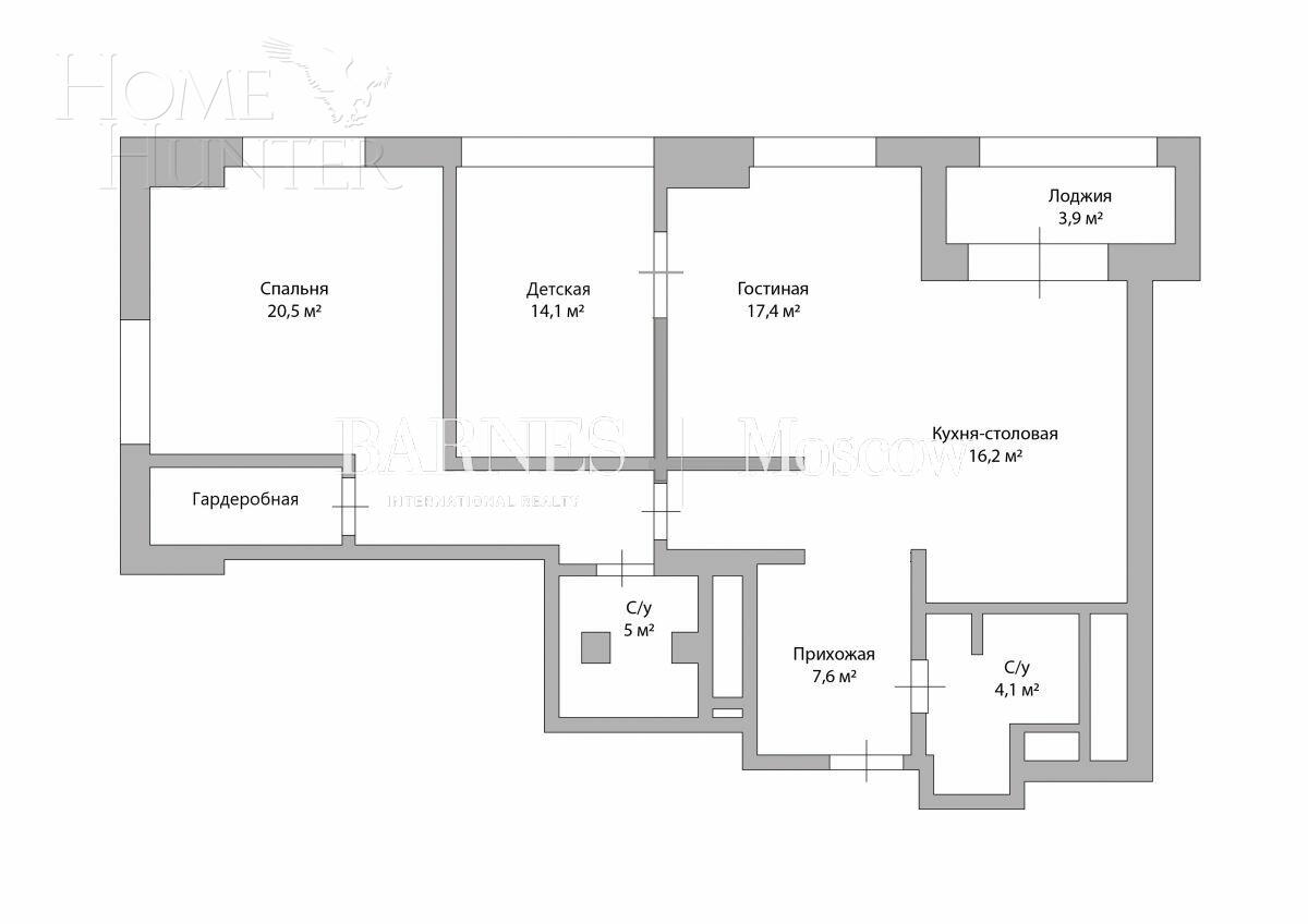 3-КОМН. КВАРТИРА С ОТДЕЛКОЙ 103.6 М² НА 2 ЭТАЖЕ