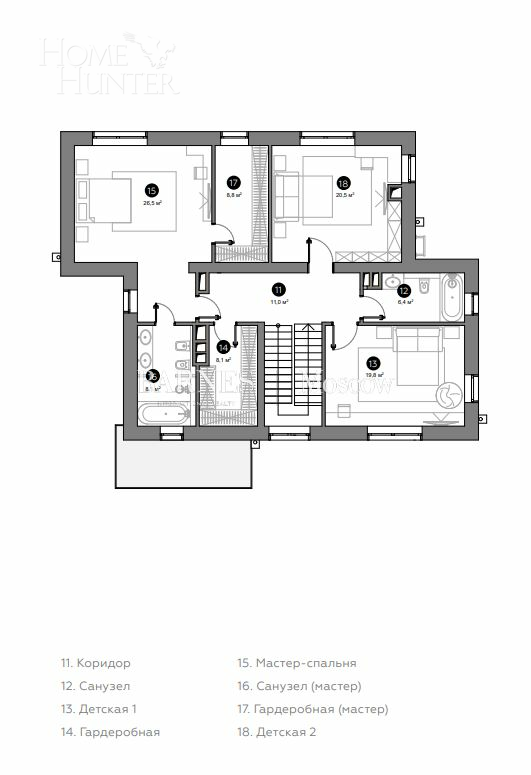 2-этажный коттедж 370 м² с отделкой