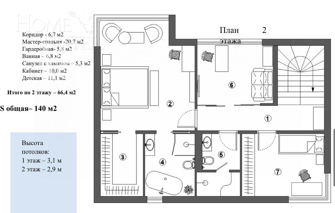 2-этажный коттедж 150 м² с отделкой