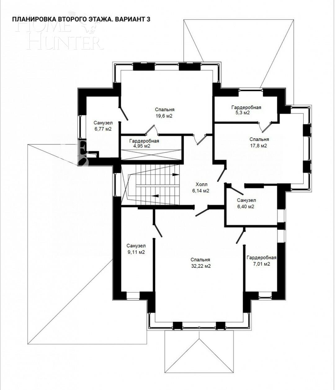 2-этажный коттедж 270 м² без отделки