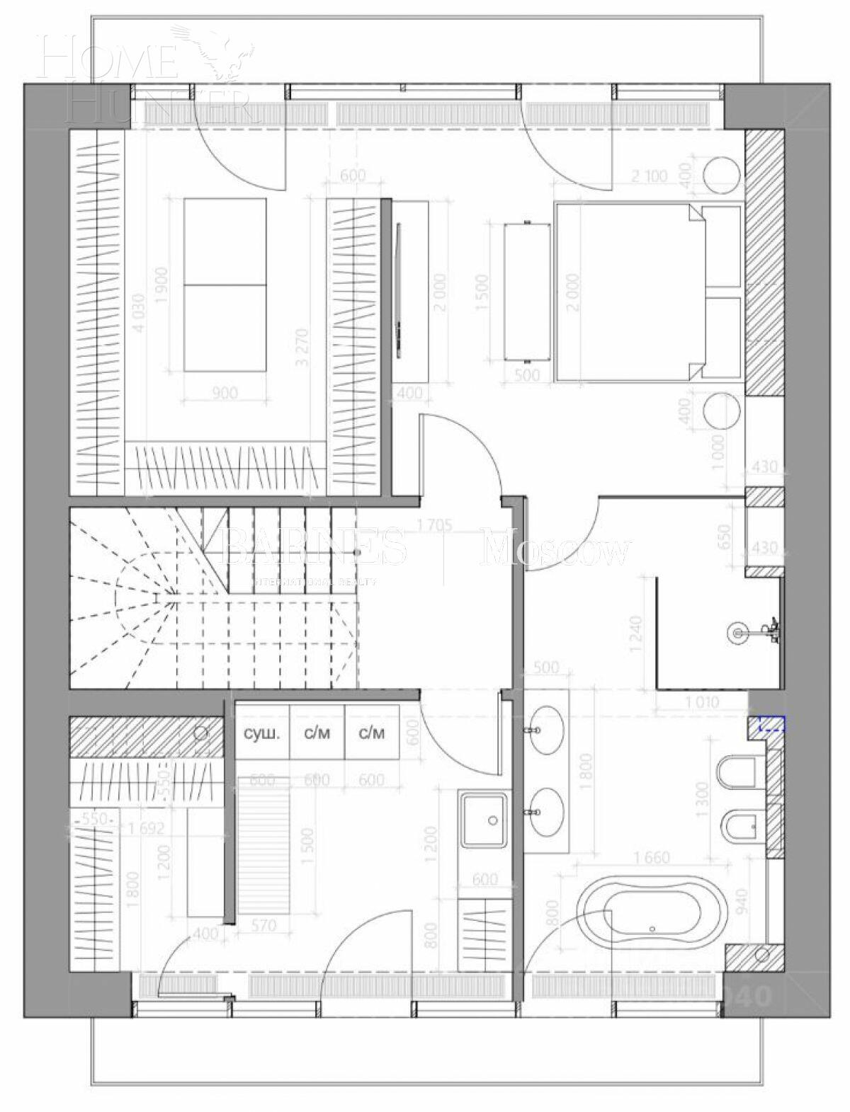 3-этажный таунхаус 238 м² без отделки