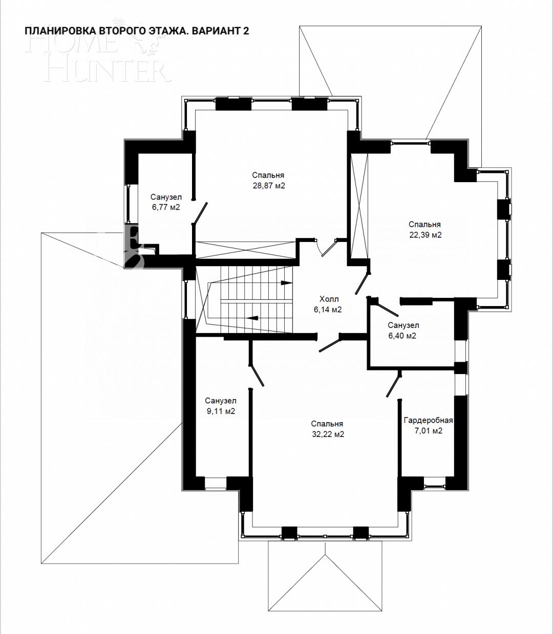 2-этажный коттедж 270 м² без отделки