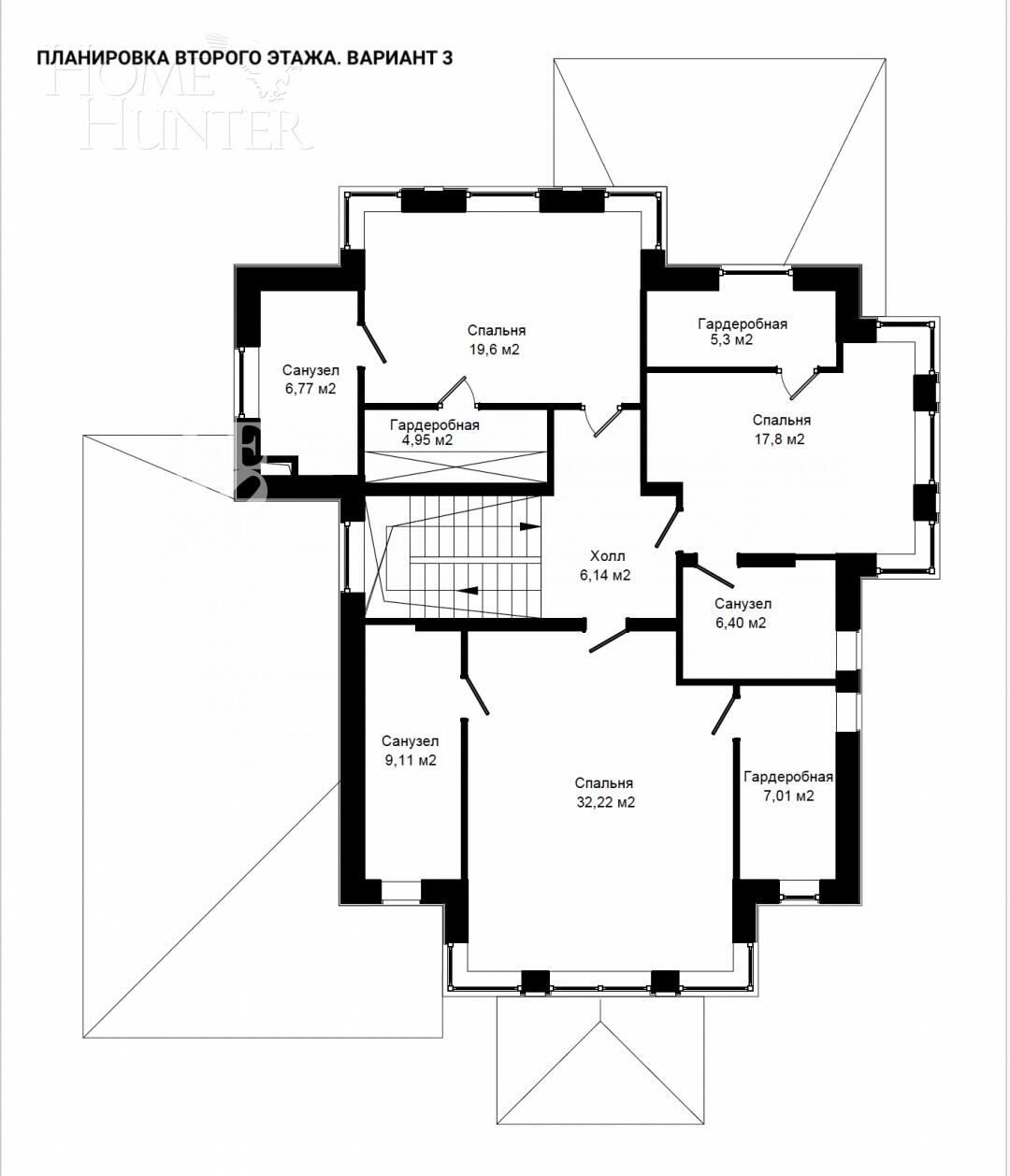 2-этажный коттедж 270 м² без отделки