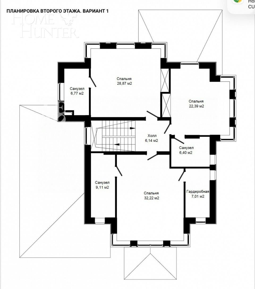 2-этажный коттедж 270 м² без отделки