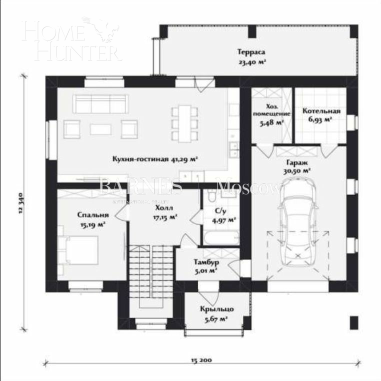 2-этажный коттедж 240 м² с отделкой