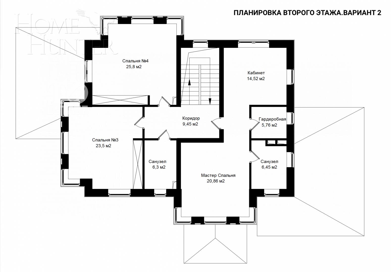 2-этажный коттедж 300 м² без отделки
