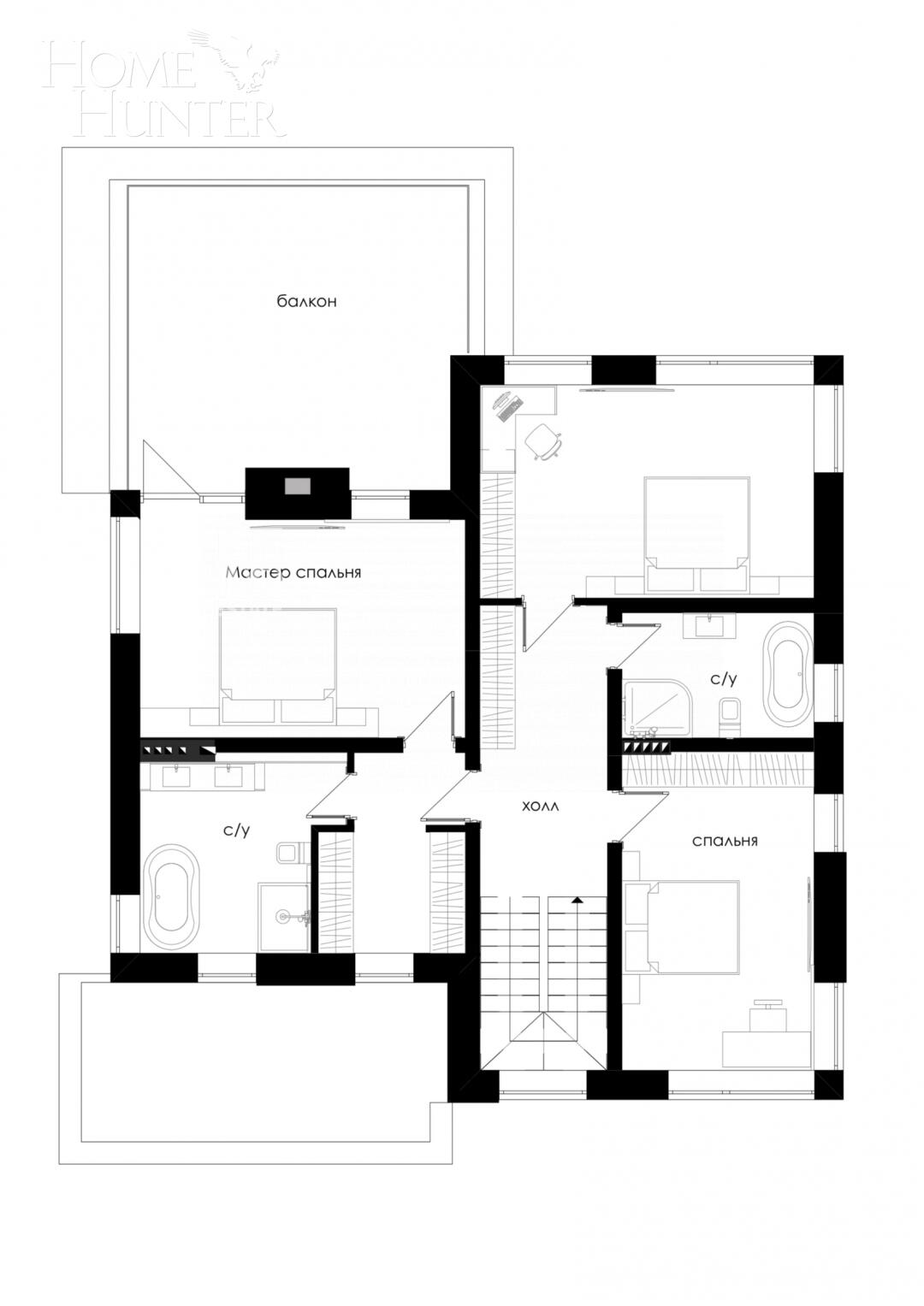 1-этажный коттедж 282 м² без отделки