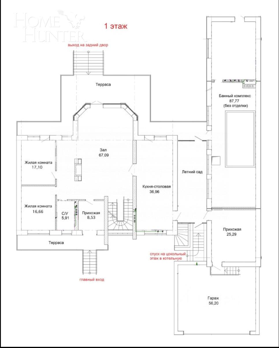 2-этажный коттедж 675 м² с отделкой