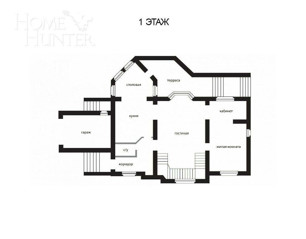 2-этажный коттедж 547 м² без отделки