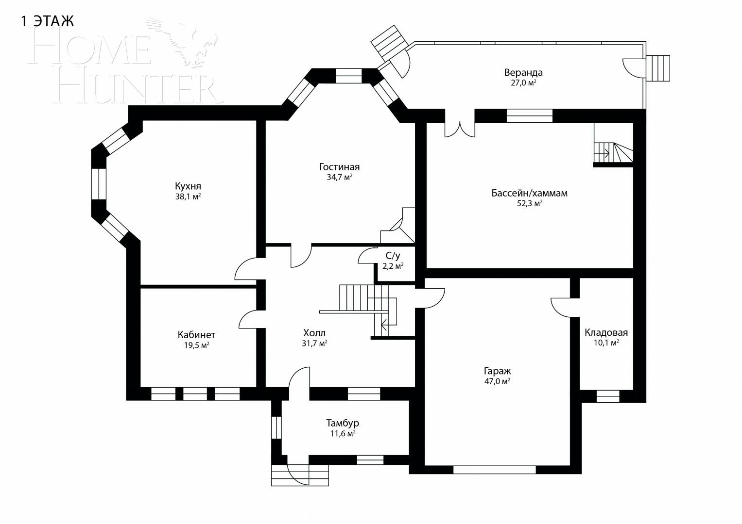 2-этажный коттедж 732 м² с отделкой