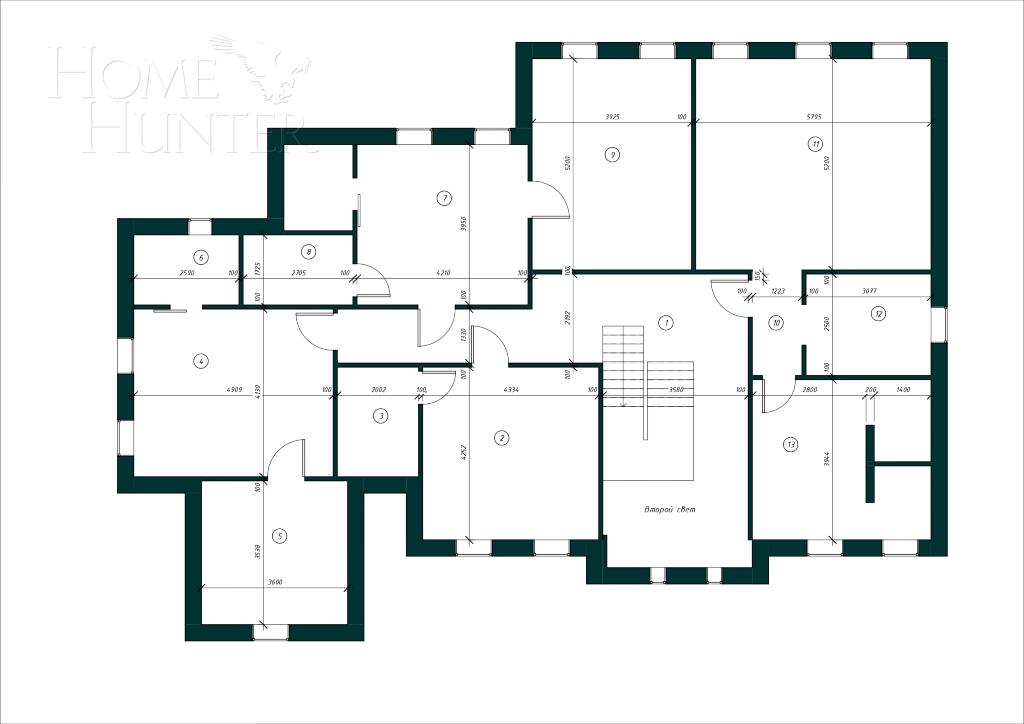 2-этажный коттедж 600 м² с отделкой
