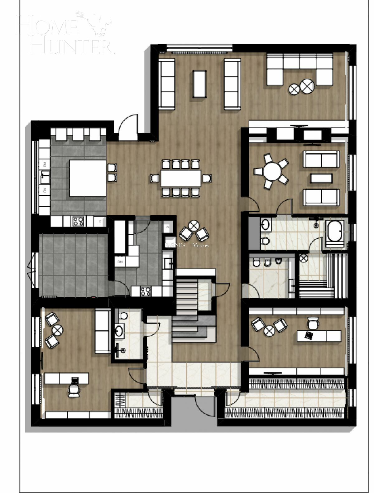 2-этажный коттедж 747 м² с отделкой