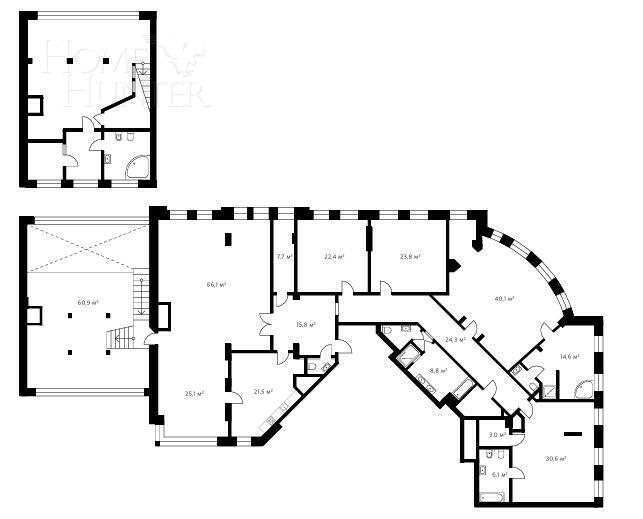6-КОМН. КВАРТИРА С ОТДЕЛКОЙ 464 М² НА 15 ЭТАЖЕ