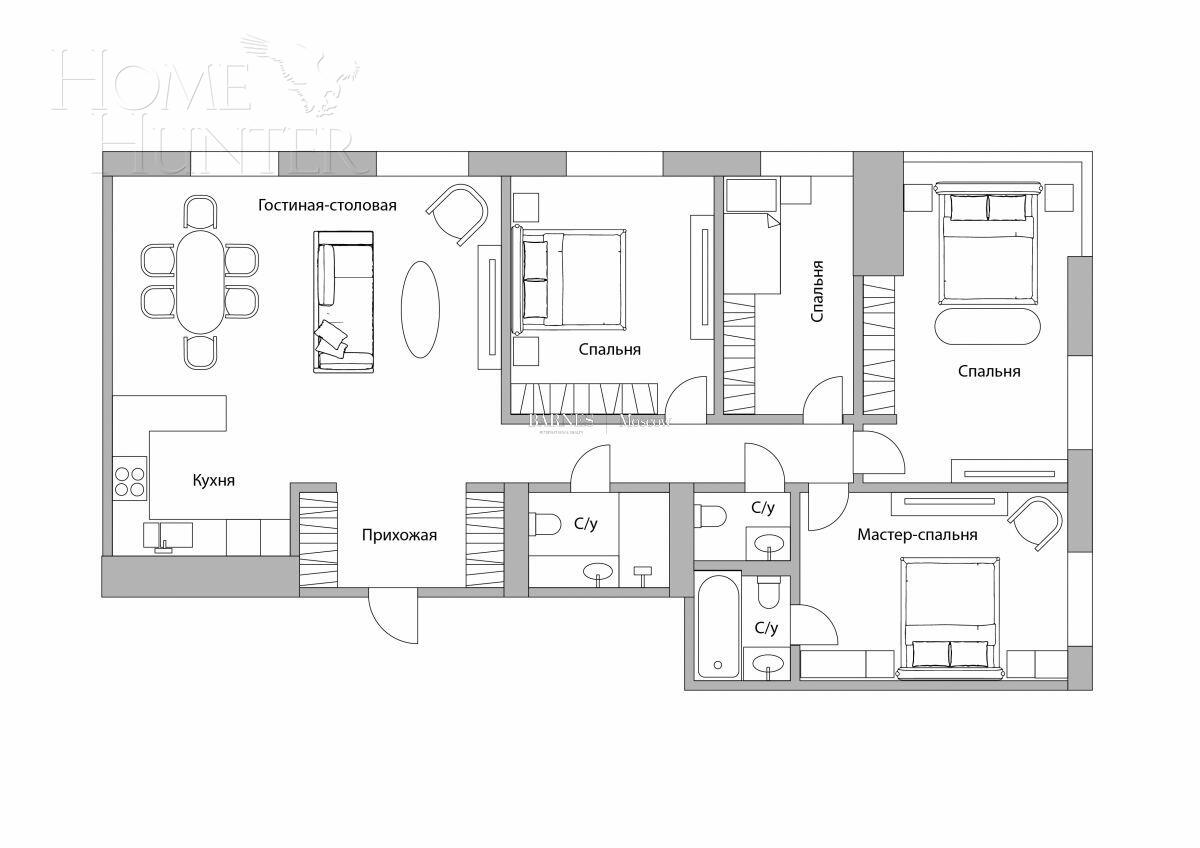 5-КОМН. КВАРТИРА С ОТДЕЛКОЙ 108 М² НА 11 ЭТАЖЕ