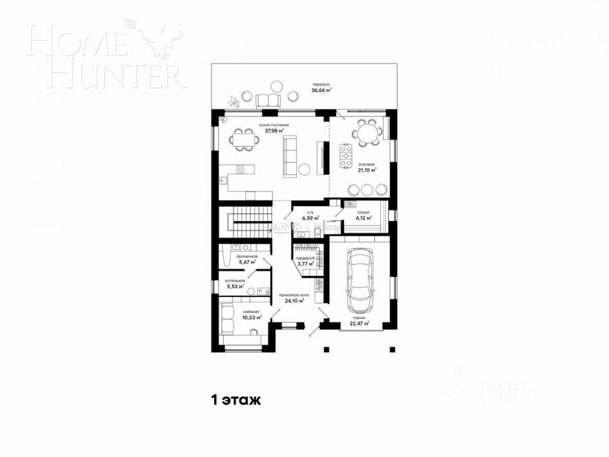 2-этажный коттедж 271 м² с отделкой