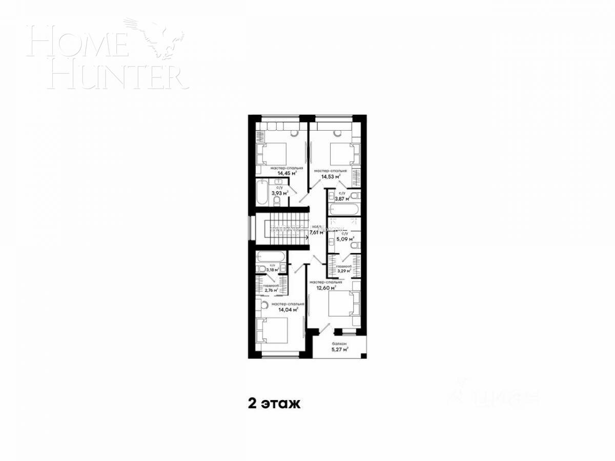 2-этажный коттедж 271 м² с отделкой