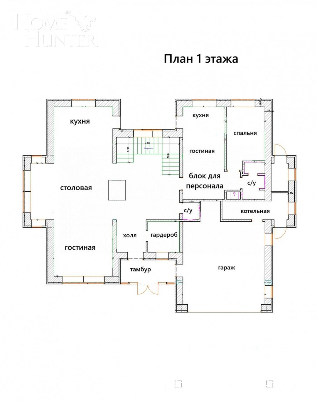 2-этажный коттедж 345 м² с отделкой