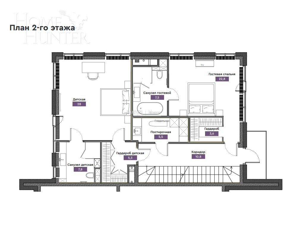 4-этажный таунхаус 311 м² без отделки