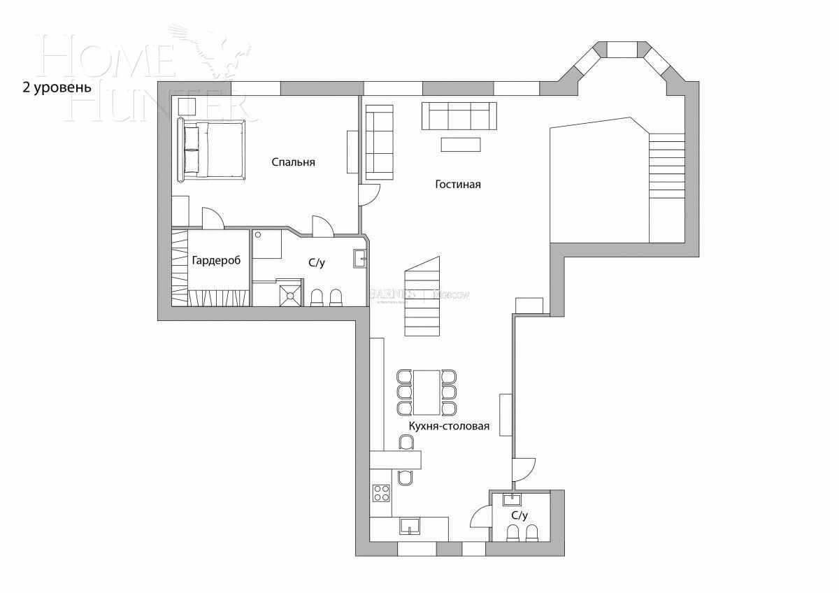 3-УРОВНЕВЫЙ ПЕНТХАУС С ОТДЕЛКОЙ 350 М² НА 7 ЭТАЖЕ