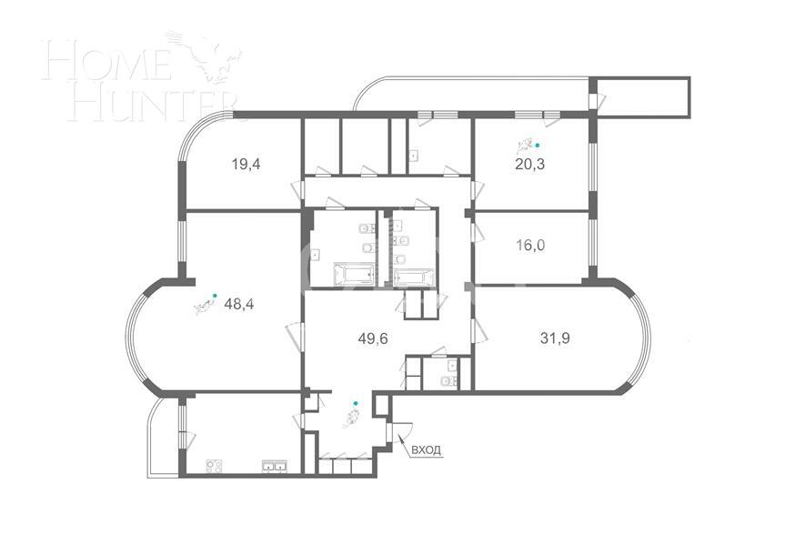 5-КОМН. КВАРТИРА С ОТДЕЛКОЙ 240 М² НА 14 ЭТАЖЕ
