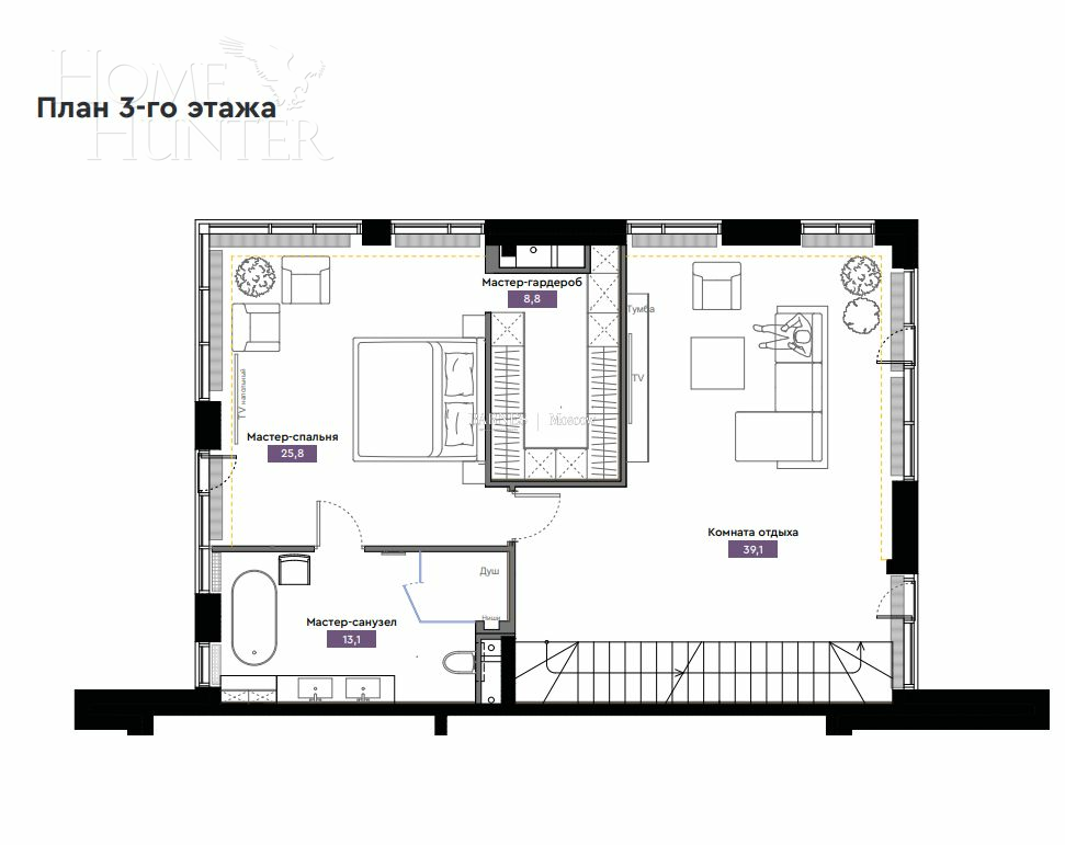 4-этажный таунхаус 311 м² без отделки