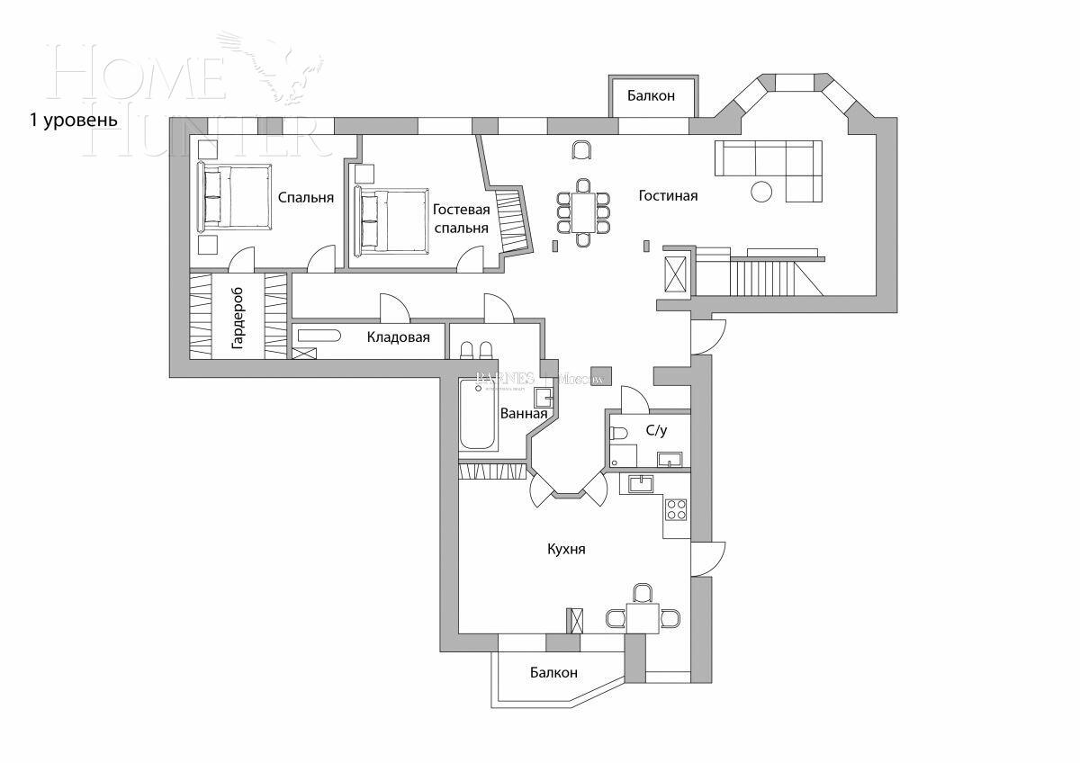 3-УРОВНЕВЫЙ ПЕНТХАУС С ОТДЕЛКОЙ 350 М² НА 7 ЭТАЖЕ