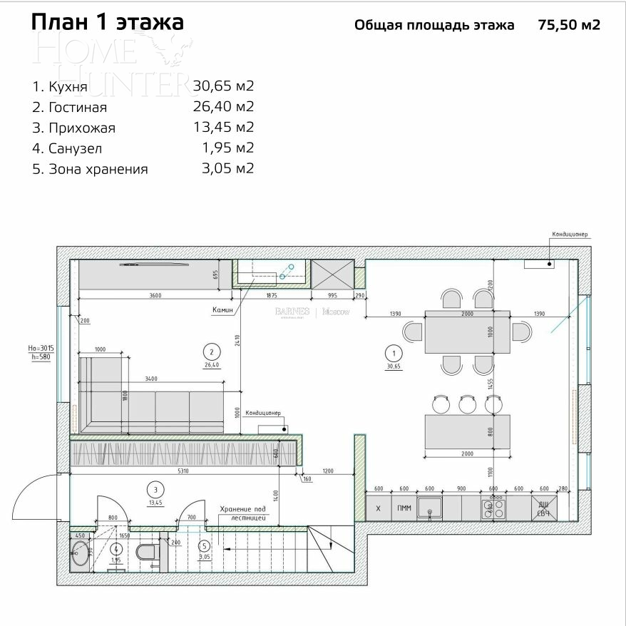 4-этажный таунхаус 278 м² с отделкой