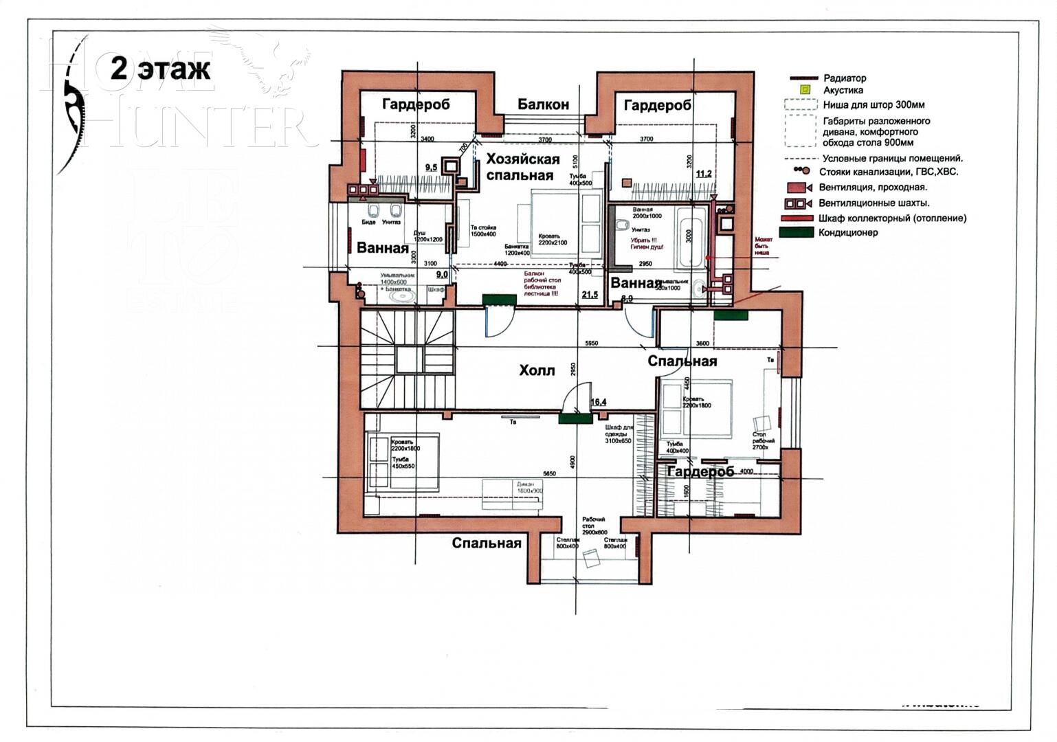 2-этажный коттедж 550 м² с отделкой