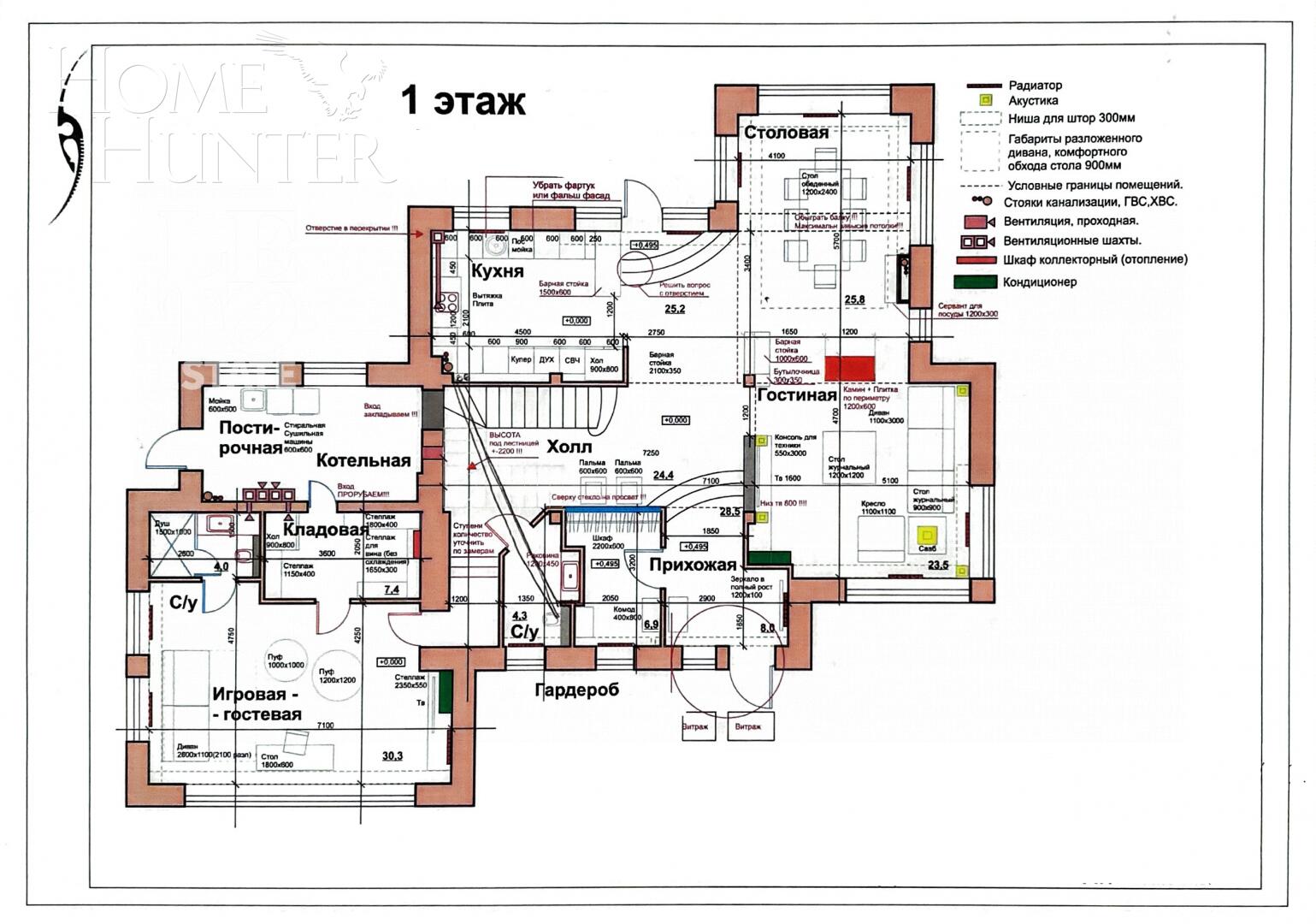 2-этажный коттедж 550 м² с отделкой