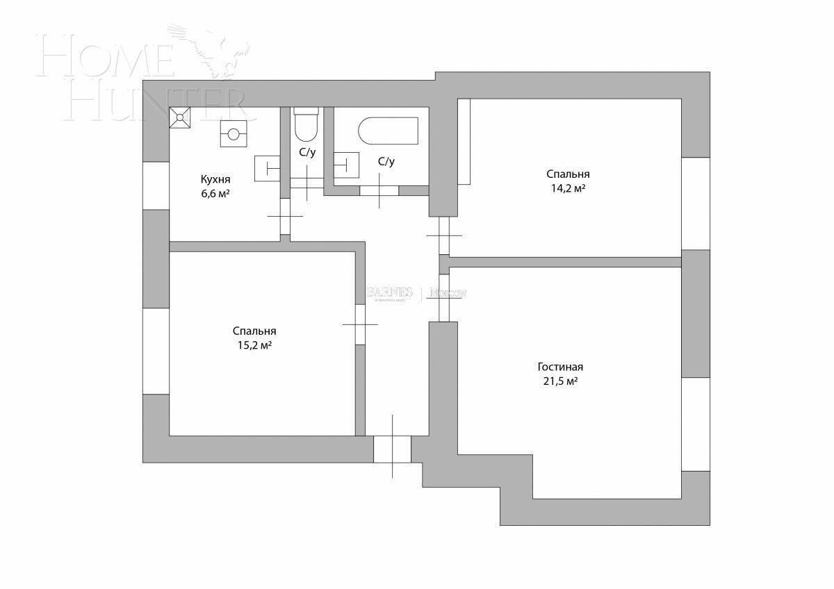 3-КОМН. КВАРТИРА С ОТДЕЛКОЙ 72.3 М² НА 7 ЭТАЖЕ