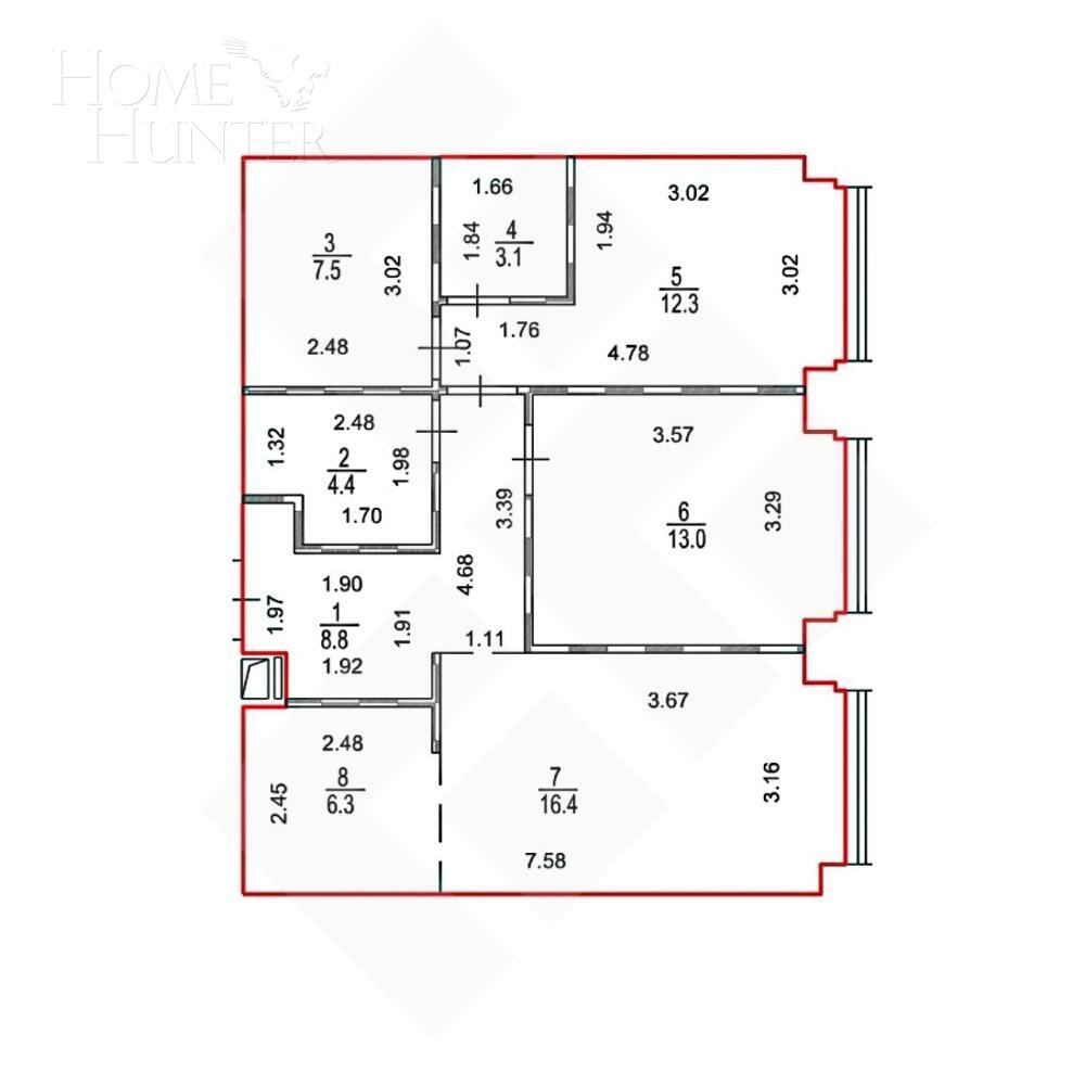 2-КОМН. КВАРТИРА С ОТДЕЛКОЙ 72 М² НА 31 ЭТАЖЕ