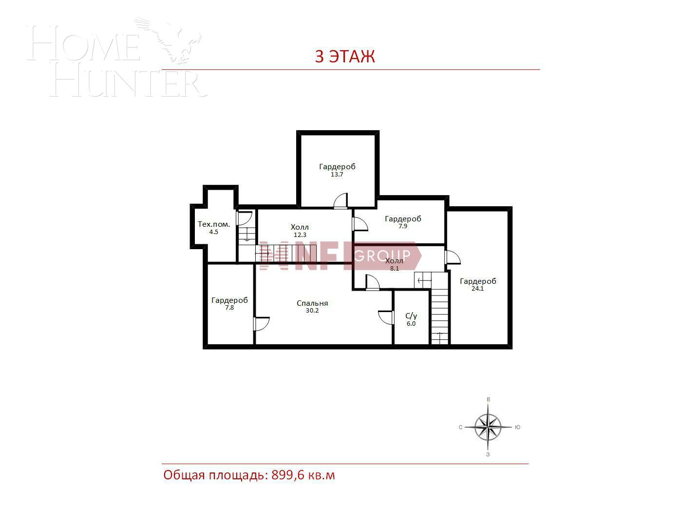 2-этажный коттедж 1 081.6 м² с отделкой