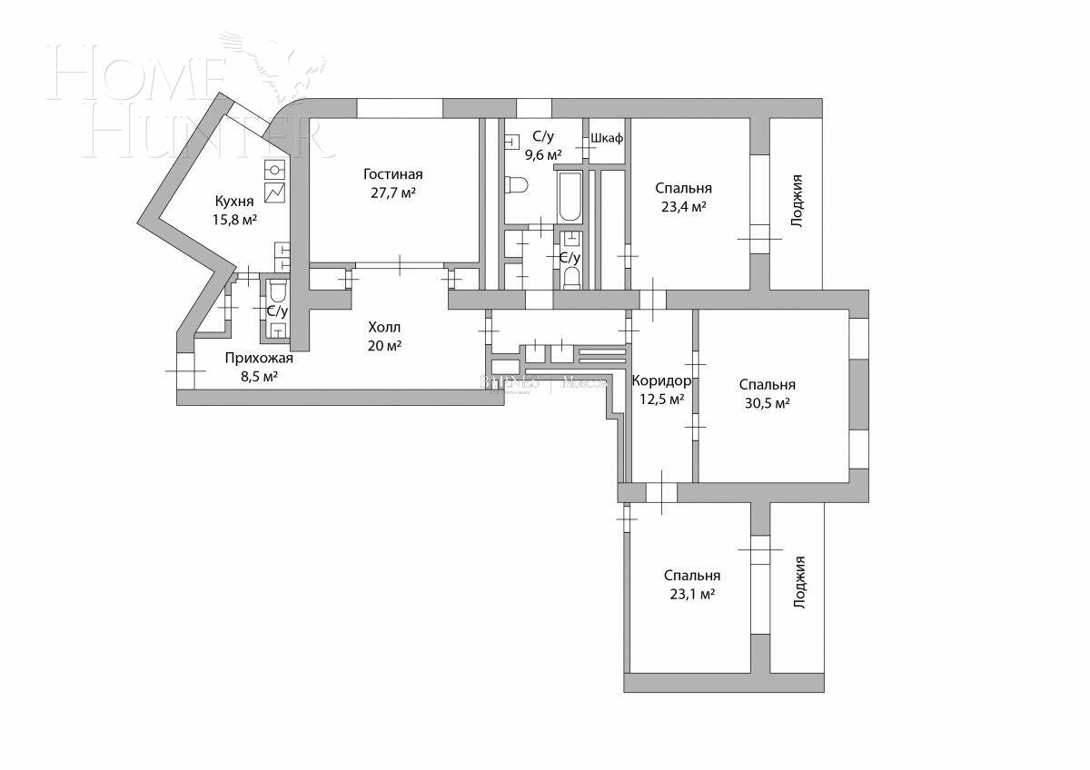 4-КОМН. КВАРТИРА С ОТДЕЛКОЙ 192.6 М² НА 5 ЭТАЖЕ