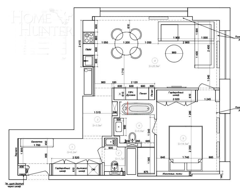 2-КОМН. КВАРТИРА С ОТДЕЛКОЙ 70 М² НА 10 ЭТАЖЕ
