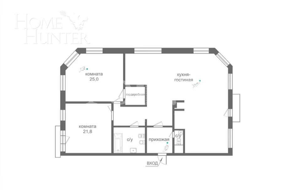 3-КОМН. КВАРТИРА С ОТДЕЛКОЙ 135 М² НА 3 ЭТАЖЕ
