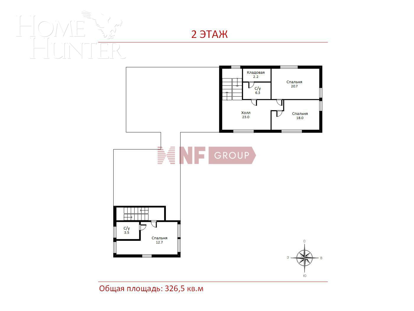 2-этажный коттедж 326.5 м² с отделкой