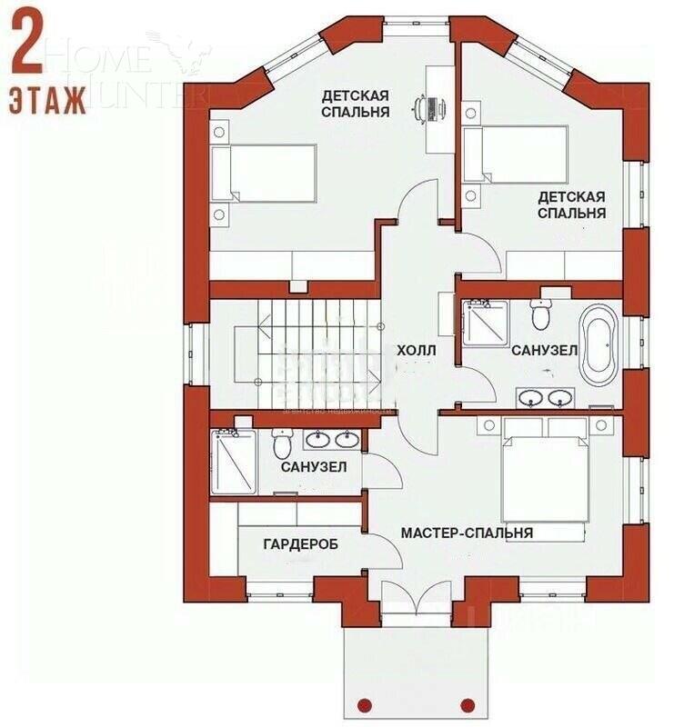 1-этажный коттедж 371.5 м² без отделки