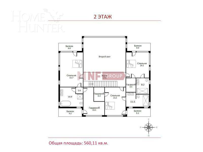 2-этажный коттедж 560.11 м² с отделкой
