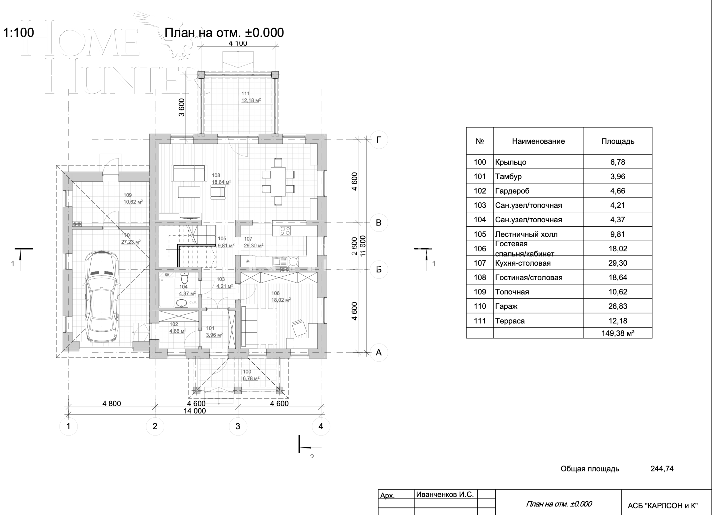 2-этажный коттедж 285 м² без отделки
