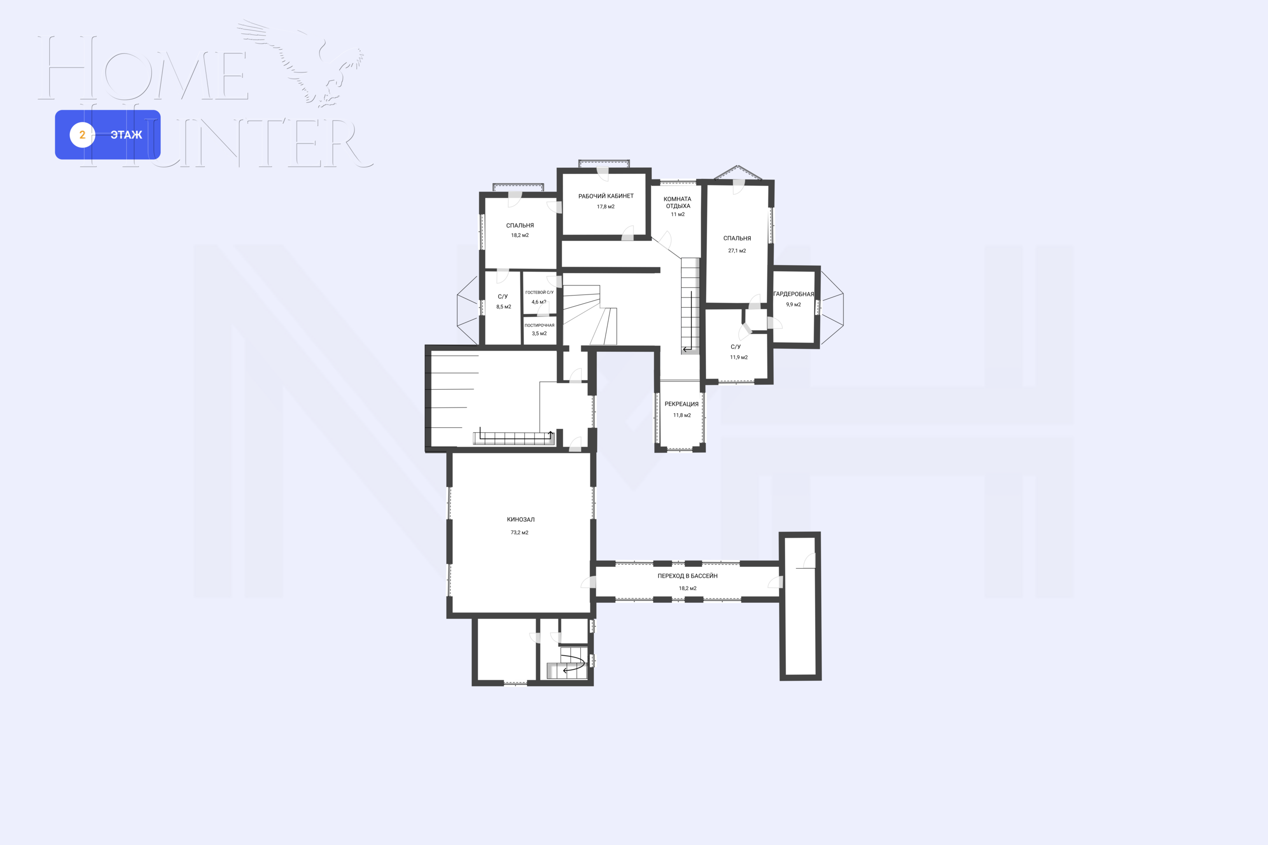 3-этажный коттедж 962 м² с отделкой
