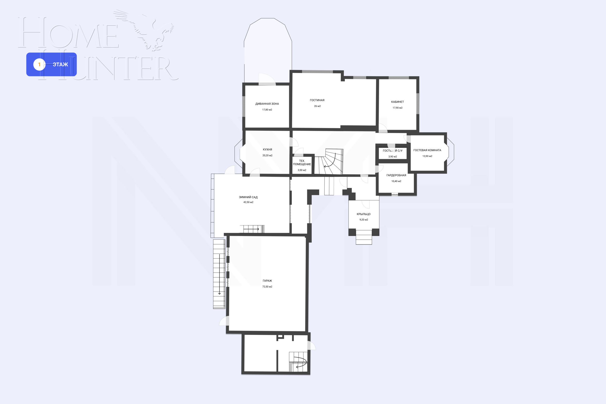 3-этажный коттедж 962 м² с отделкой