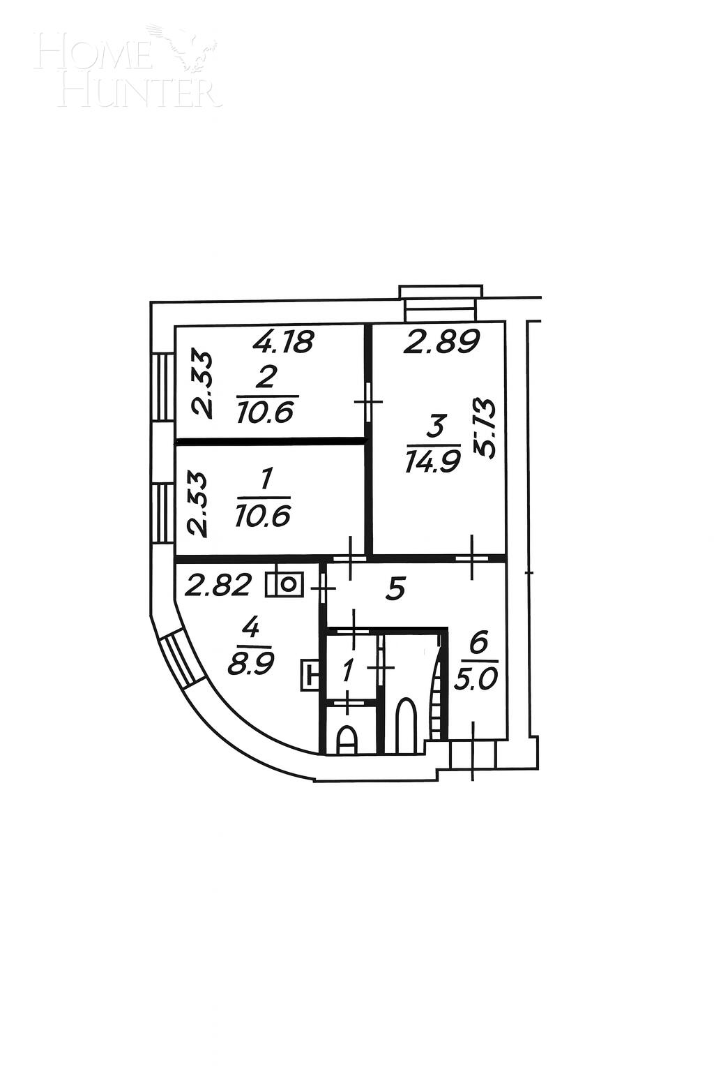 3-КОМН. КВАРТИРА С ОТДЕЛКОЙ 57.7 М² НА 6 ЭТАЖЕ