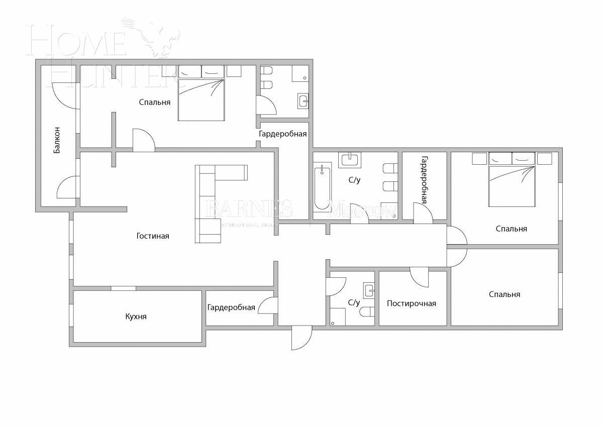 4-КОМН. КВАРТИРА С ОТДЕЛКОЙ 320 М² НА 2 ЭТАЖЕ