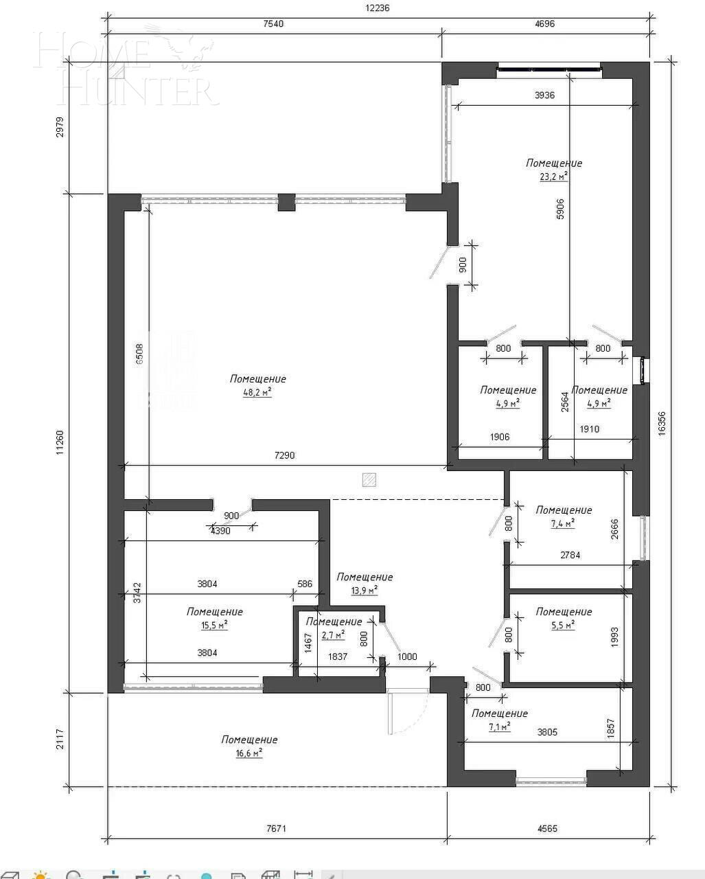 2-этажный коттедж 227 м² без отделки