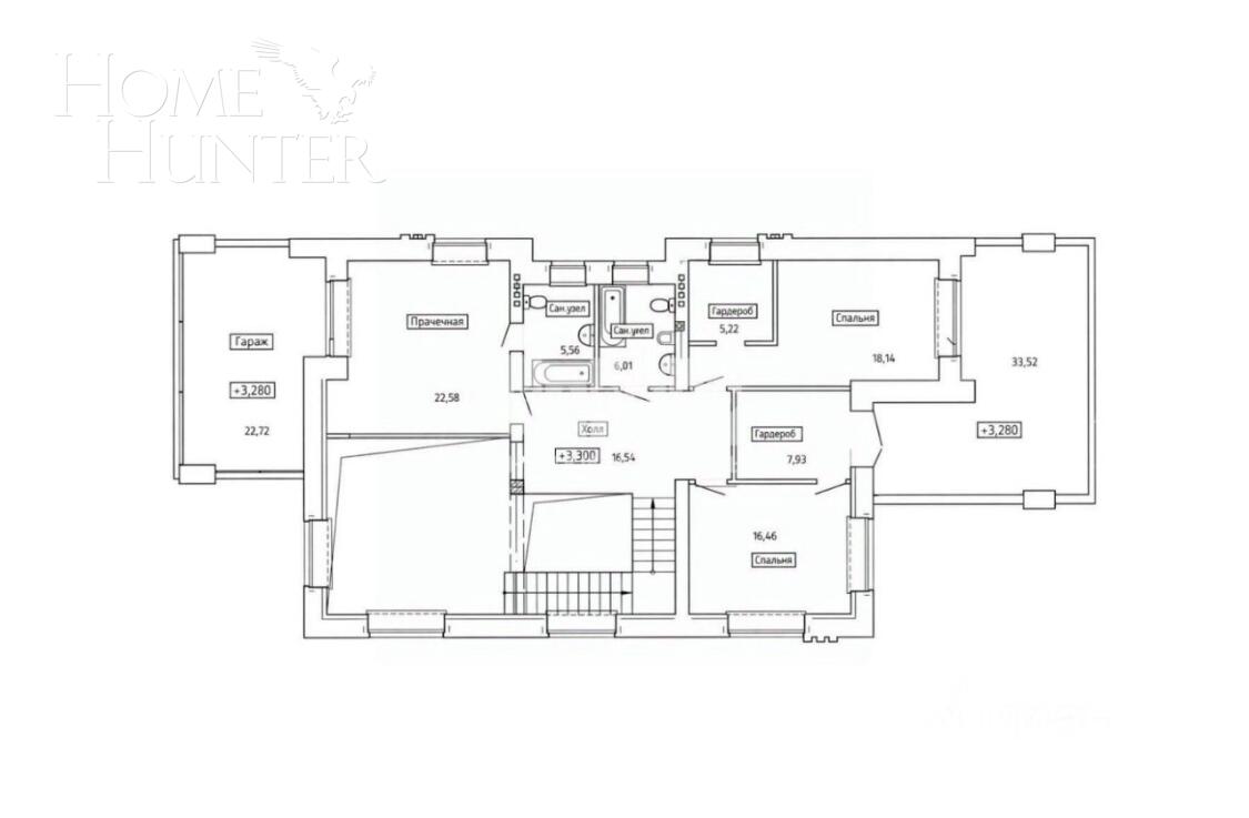 2-этажный коттедж 320 м² без отделки