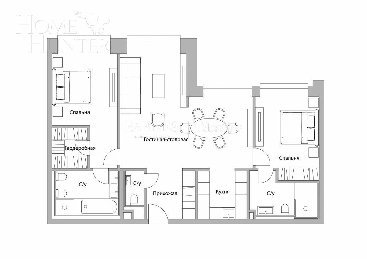 3-КОМН. КВАРТИРА БЕЗ ОТДЕЛКИ 82.9 М² НА 35 ЭТАЖЕ