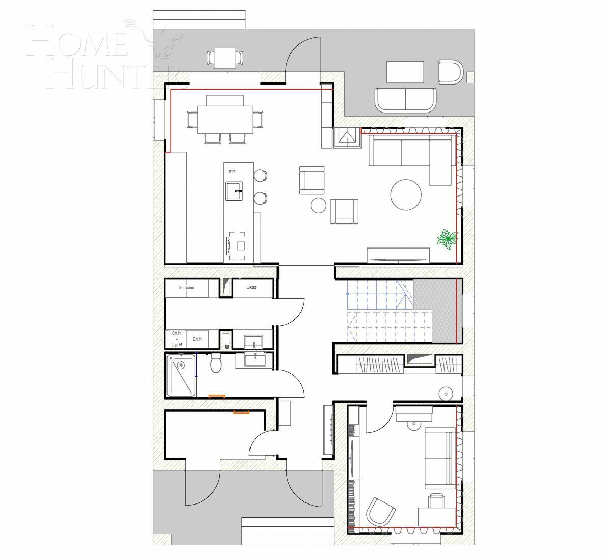 2-этажный коттедж 293 м² без отделки