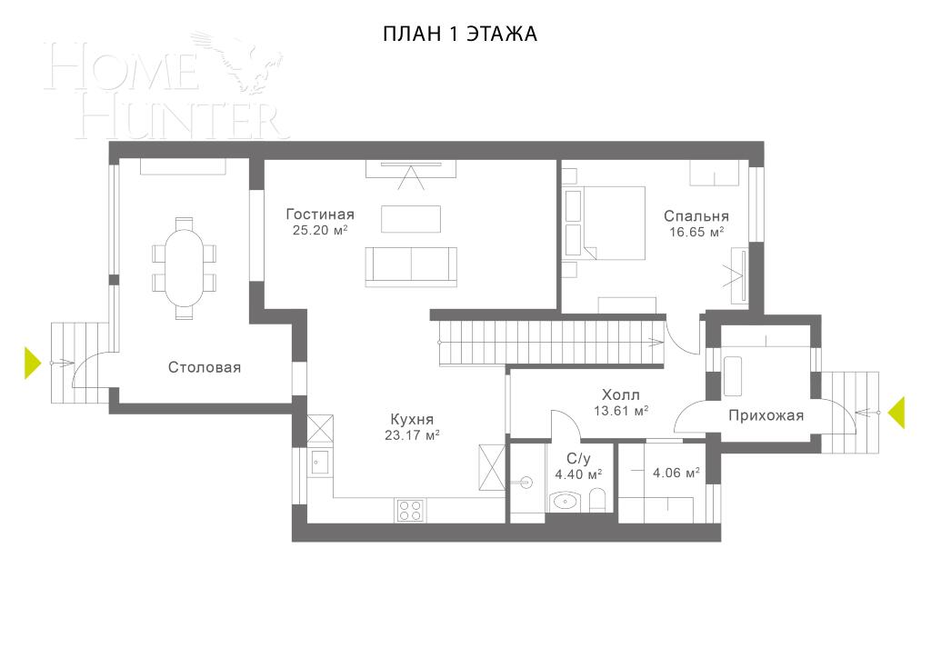 2-этажный таунхаус 335 м² с отделкой